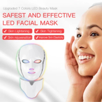 Wholesale Photon Rejuvenation Equipment Convenient Beauty Luminous Mask Intelligent Remote Control With Neck 7 Colors MASK