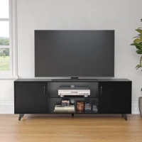TV cabinet with shelves, TV control console unit, 2 doors, living room, storage cabinet, bedroom TV, maximum 70 inches