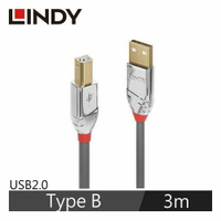 LINDY林帝 CROMO USB2.0 TYPE-A公 TO TYPE-B公 傳輸線 3M