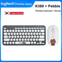 Logitech K380 Bluetooth Wireless Keyboard For Multi-Device Logitech Pebble Wireless Mouse For Windows Pad Android Linefriends