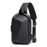 Anti-Theft Waterproof Sling Chest Bag Water-Resistant Sling Bag for Men USB Crossbody Backpack Travel Casual Mens Shoulder Bag