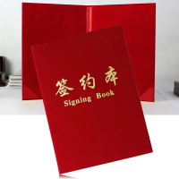 2025 Changxin Premium Suede Red Signing Book Foam Signing Folder Conference Contract Folder Document