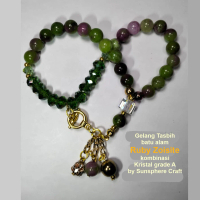Ruby Zoisite  - Gelang Tasbih - Batu Alam Ruby Zoisite  & Kristal Grade A - Elegan, Energi Healing, 