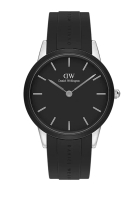 Daniel Wellington Iconic Motion Black Dial 40mm Men's Stainless Steel Watch with 真皮 Leather Strap - Sliver - 男士手錶 男錶 Watch for men - 丹尼爾惠靈頓DW OFFICIAL