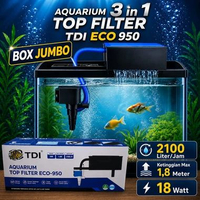 TDI ECO 950 JUMBO TOP FILTER AQUARIUM 3 IN 1 SET Box Kotak Atas Power Head Mesin Pompa Celup Selang