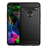 Carbon Fiber Silicone Case for LG G8S Thinq Holder Stand Shockproof Cover for lg g8s thinq LG g8s Brushed Matte Case
