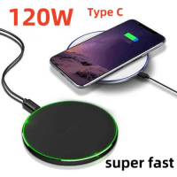 120W Fast Wireless Charger iPhone 15 14 13 12 11 Desktop wireless Charging Pad for Samsung S22 S21 S20 Note Huawei P40 P30 P20