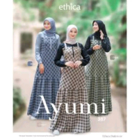 Dres ethica seri ayumi 387 blue, cream, caliste green, dusty pink, olive
