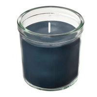 FRUKTSKOG 香氛杯狀蠟燭, 香根草和天竺葵/黑-土耳其藍色, 40 時