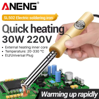 Permata Mall- ANENG Solder Listrik Wooden Handle Electric Soldering Iron 30W - SL502-30W