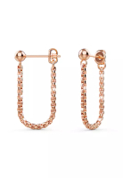 Bullion Gold Zeus Connector Ball Stud Rose Gold Layered Earrings