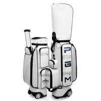 Pgm Retractable Golf Aviation Bag Women Professional Clubs Bag Durable High Capacity PU Waterproof Travel Package With Wheels