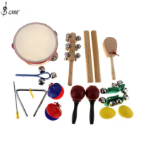 16Pcs/Lot Drum Musical Instruments Set 10 Kinds Kindergarten Kids Tambourine Drum Percussion Toys for Children Early Education