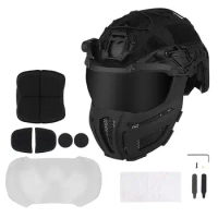 Airsoft Helmet Full Face Removable Airsoft Goggles Paintball PJ Speedy Helmet Military Tactical Airsoft Gear With NVG Mount