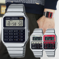 【CASIO 卡西歐】CA-500WE 復古70年代 經典 八位數計算機 懷舊 數位錶 手錶 34mm(第二時間)