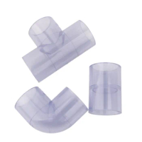 1pc 20/25/32/40/50mm UPVC Pipe Joints Transparent Straight Elbow Tee Connector Aquarium Water Tank Pipe Adapter