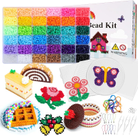 QUEFE 5200Pcs Perler Beads Fuse Beads Kit For Boys And Girls 24 Colors 5Mm Melting Beads Set Includi