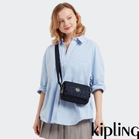 Kipling 沉穩藍三角花紋前後加寬收納側背包-ABANU