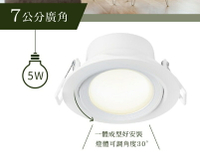 (4入裝) 舞光LED 浩瀚崁燈 崁燈 7公分 5W 導光板 超廣角 LED崁燈 LED 好商量~