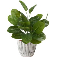 16'' Fake Ficus Tree Artificial Fiddle Leaf Fig Tree Faux Banyan Plastic Branch For Homen Room Shop Office Wedding Decoration