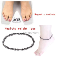 24-25cm Fashion Healthy Care Magnet Anklet Bracelets for Foot Magnetic Hematite Beads Elastic for Women and man Healthy Care