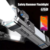 SENTER LED MULTIFUNGSI HUMMER EMERGENCY PLUS 4 MAGNET / SENTER CAS USB Lampu  Hitam