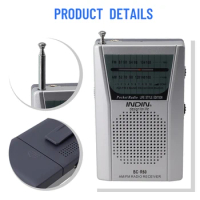 BC-R60 Pocket Radio Telescopic Antenna Mini AM/FM 2-Band Radio World Receiver With Speaker 3.5mm Earphone Jack Portable Radio