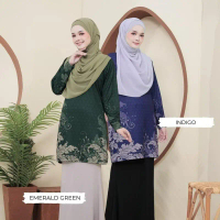 Baju-T Jersi Muslimah, Batik 02 Warna Baharu, Tersedia dalam Saiz S hingga 5XL, Ketibaan Baru, 2025