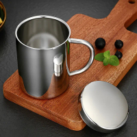 【媽媽咪呀】頂級316不鏽鋼杯 雙層隔熱防燙不銹鋼杯-帶蓋400ml(保溫保冰杯 馬克杯 辦公杯 保溫杯)