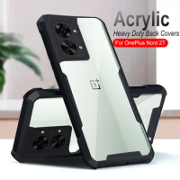 Clear Acrylic Heavy Armor Duty Back Cover For OnePlus Nord 2T Case Hard Back Cover Oneplus Nord 2 T T2 Nord2T Shockproof Fundas