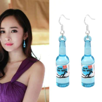 European and American fun fashion beer bottle mineral water bottle creative earrings female cute ins net red earrings new