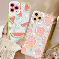 Summer Fruit Phone Case For Vivo X60 Pro X50 lite X51 X70 Pro X60 X80 X90 Pro+ Plus Case Watermelon Grape Shockproof Clear Cover