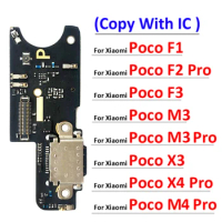 New For Xiaomi Poco F2 Pro F3 F1 X3 X4 M4 Pro 4G 5G USB Micro Charger Charging Port Dock Connector Microphone Board Flex Cable