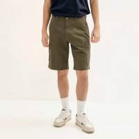 【Hang Ten】男裝-REGULAR FIT斜紋口袋短褲(灰綠)