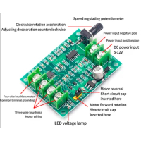 DC 7-12V Brushless DC Motor Driver Controller Board with Reverse Voltage Over Current Protection for Hard Drive Motor 3/4 Wire