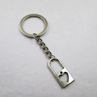 3pcs/lot Lock with Heart 25x12mm charm keyring best frined,birthday present ,pendant keychain