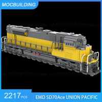 MOC Building Blocks EMD SD70Ace UNION PACIFIC Train Model DIY Assemble Bricks Transportation Creative Xmas Toys Gifts 2217PCS