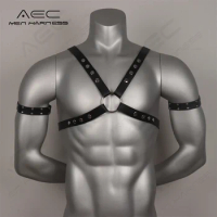 Fetish Men Leather Gay Sexy Leather Suspenders Harness BDSM Gay Sex Harness Belts Sexual Body Bondage Straps Punk Rave Cotumes