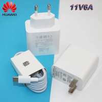 Huawei Mate40 P50 Pro Charger Original 66W SuperCharge Travel Wall Adapter EU/US Plug 1M Type C Cable For Nova 9 8 Pro Mate Xs 2