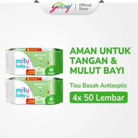 Mitu Baby Tisu Basah Bayi Antiseptik - 45's - Twin Pack