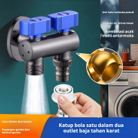 Keran Bola Tembaga Murni, Katup Segitiga Stainless Steel 304: Katup Pembagi 1-Inlet 2-Outlet, Kran A
