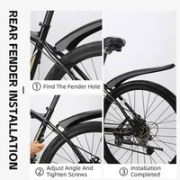 WEST BIKING Spakbor Sepeda Fender Mudguard MTB Plastic - Perlindungan Optimal, Tahan Lama IH Hitam