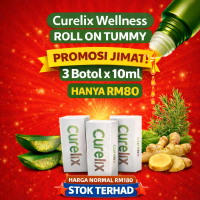 Curelix Essential Tummy Roll On Aromatherapy 3 Botol x 10ml Promosi Jimat RM80 Natural Wellness Oil 