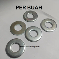 cincin pengunci mur baut m24 waser ring flat putih lingkaran