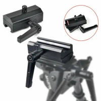 Tactics QD Rotatable Rifle Bipod Adapter for Harris Bipods with Pivot Lock Mounted on Picatinny Rail