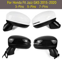 3Pins 5Pins 7Pins For Honda Fit Jazz GK5 2015-2020 Car Wing Door Side Mirror Assy Assembly Rearview Mirror Folding Cover