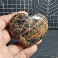 Natural black Moonstone Heart (3) Asli Batu Alam