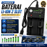 USB Charger Cas Baterai 18650 18500 26650 2 Slot Battery