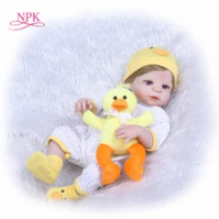 NPK 22 "Boneka Bayi dengan Kuning Bebek Boneka Full Body Silikon Vinyl Menggemaskan Manusia Hidup Balita Bayi Bonecas Anak Perempuan bebes Reborn