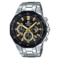 CASIO 卡西歐 三眼賽車計時男錶 不鏽鋼錶帶 黑X金 防水100米 日期顯示 EFR-554D-1A9